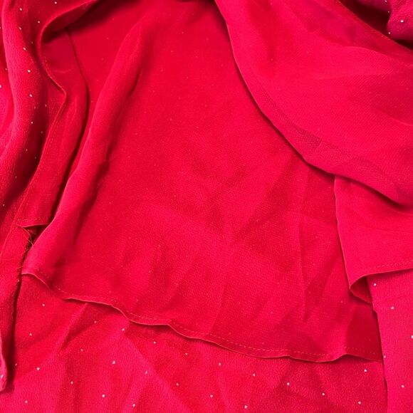 NWT J. Crew | Drapey Puff Sleeve Ruffled Red White Polka Dot Dress 14 - Picture 13 of 16